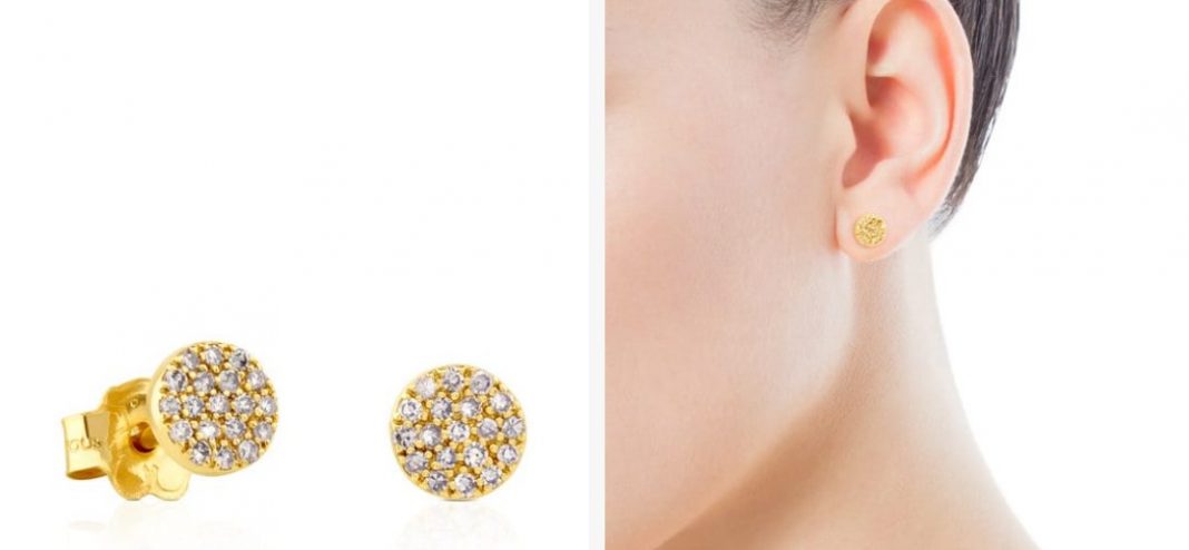 pendientes oro diamantes