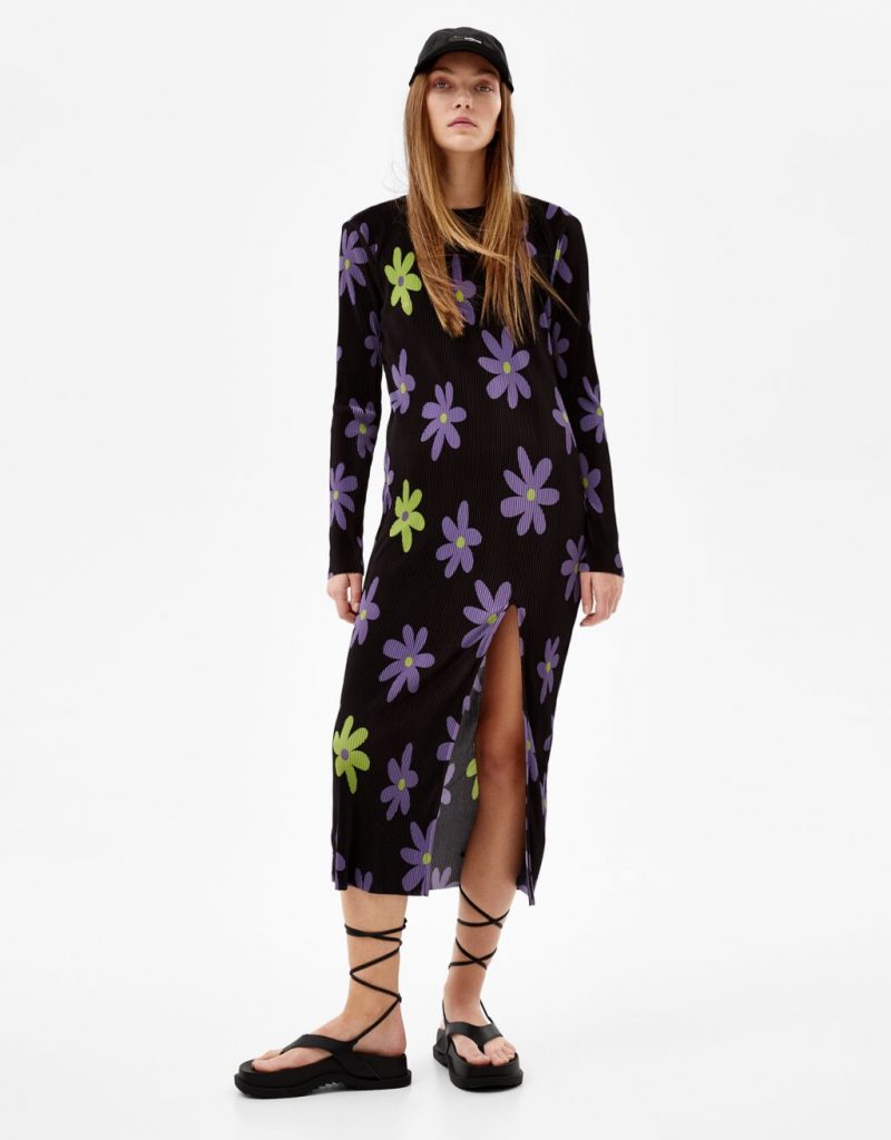 Vestido bershka estampado flores clearance
