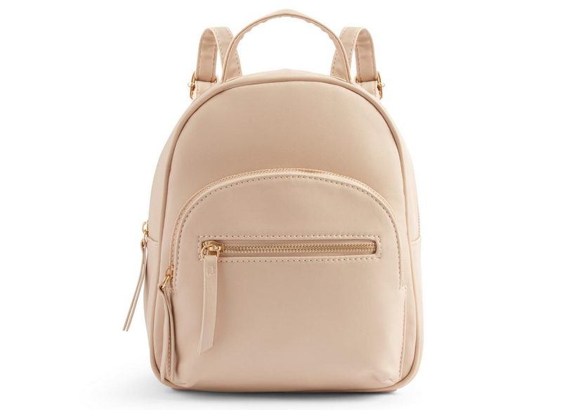 MOCHILA BEIGE DE PIEL SINTÉTICA