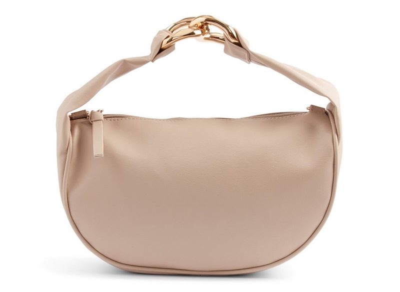 BOLSO CRUZADO BEIGE DE PIEL SINTÉTICA