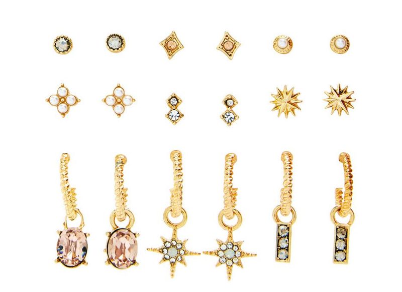 PACK DE 9 PARES DE PENDIENTES DORADOS DE PRIMARK