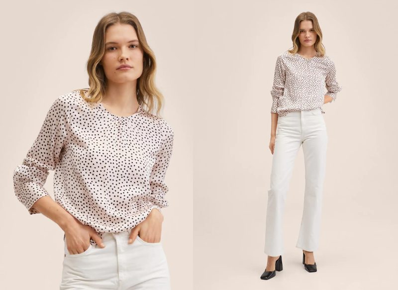 BLUSA ESTAMPADO TOPOS DE MANGO