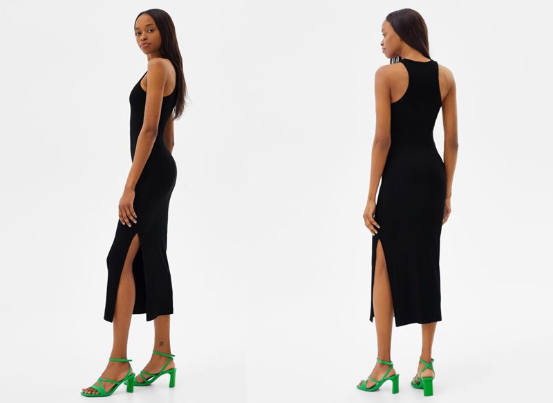 VESTIDO SIN MANGAS LARGO RIB