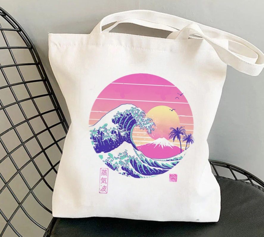 bolsa de lona con paisaje