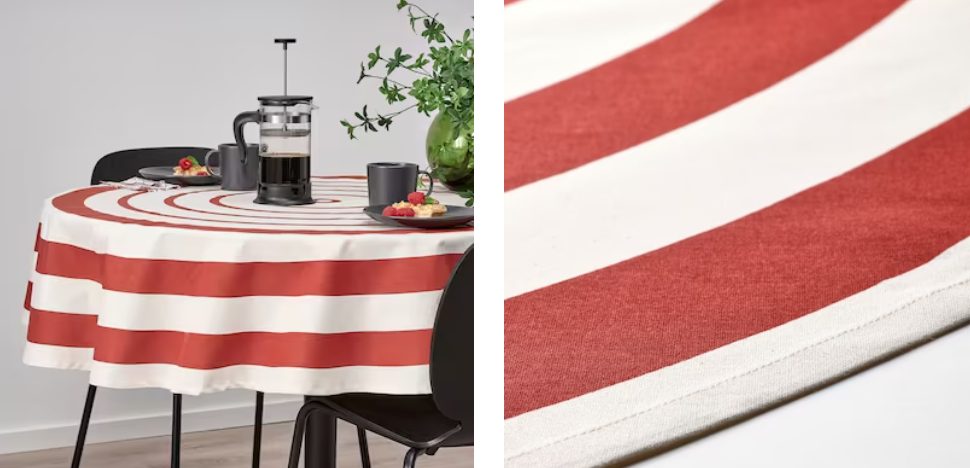 mantel rojo beige ikea