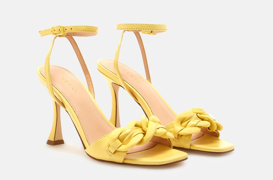 sandalias tacon amarillo guess el corte ingles