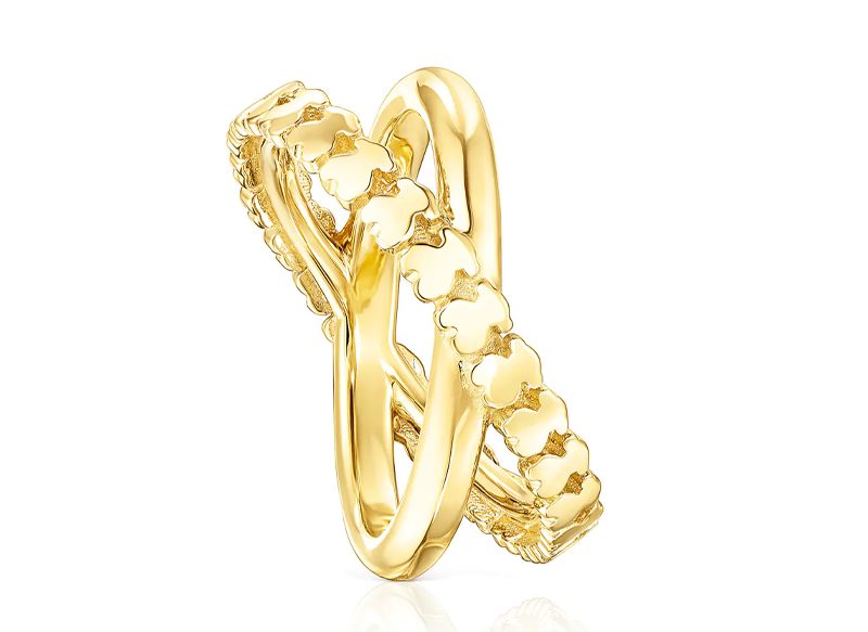 ANILLO CRUZ DE PLATA VERMEIL STRAIGHT DE TOUS
