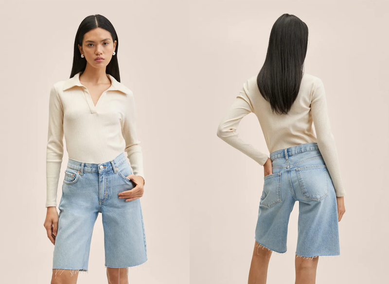 BERMUDAS VAQUERAS BAJO DESHILACHADO