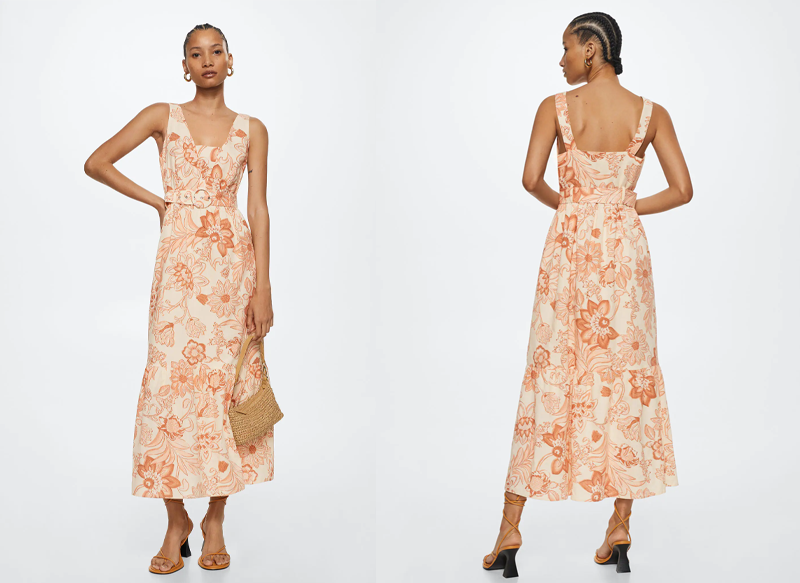 VESTIDO ALGODÓN ESTAMPADO DE MANGO