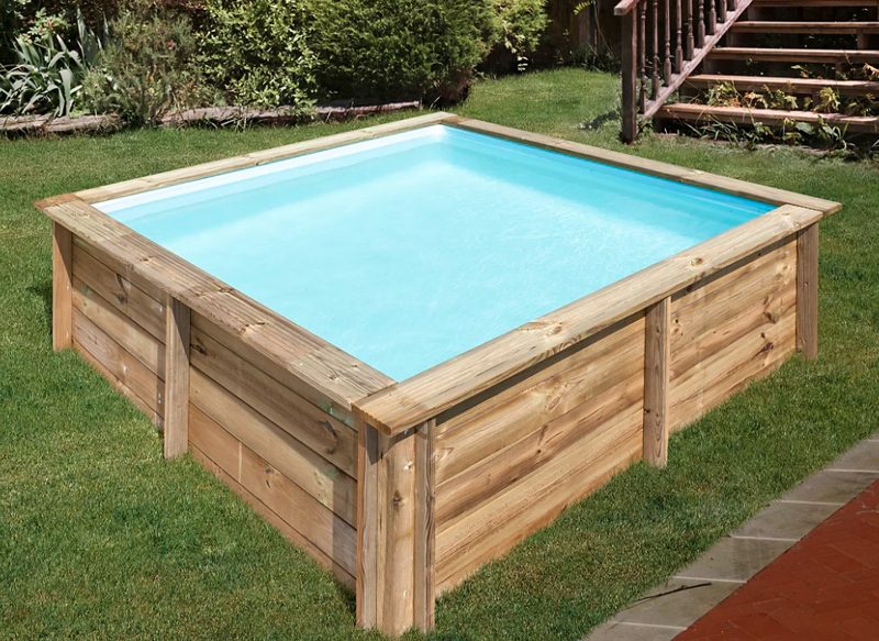 PISCINA DESMONTABLE DE MADERA CUADRADA GRE