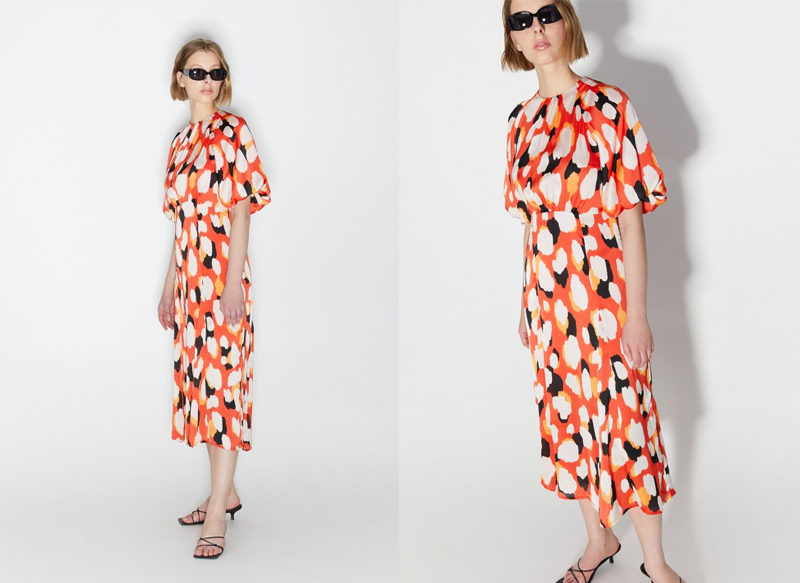 VESTIDO MIDI ESTAMPADO DE SFERA