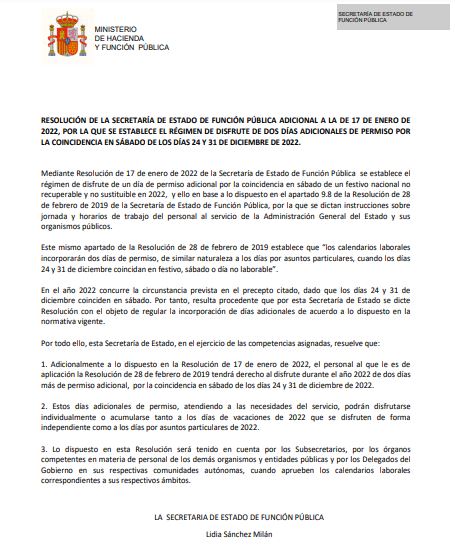 Los funcionarios disfrutarán de dos días de vacaciones adicionales, teletrabajo y horario de lujo 1 Moncloa Captura Moncloa