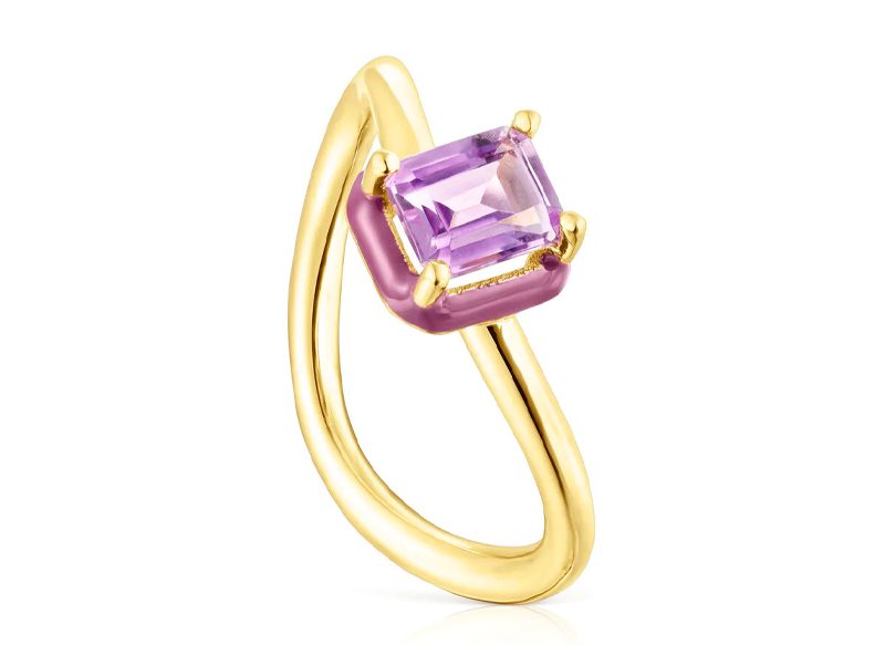 ANILLO CON AMATISTA ESMALTE VIBRANT COLORS