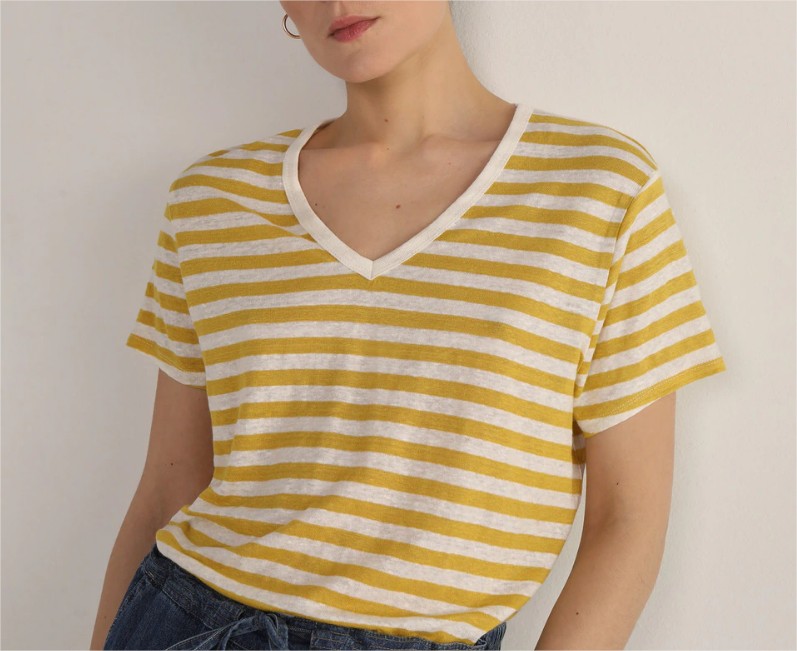 camiseta manga corta rayas woman