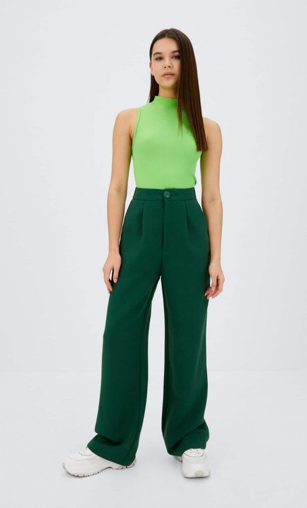 pantalon wide leg stradivarius