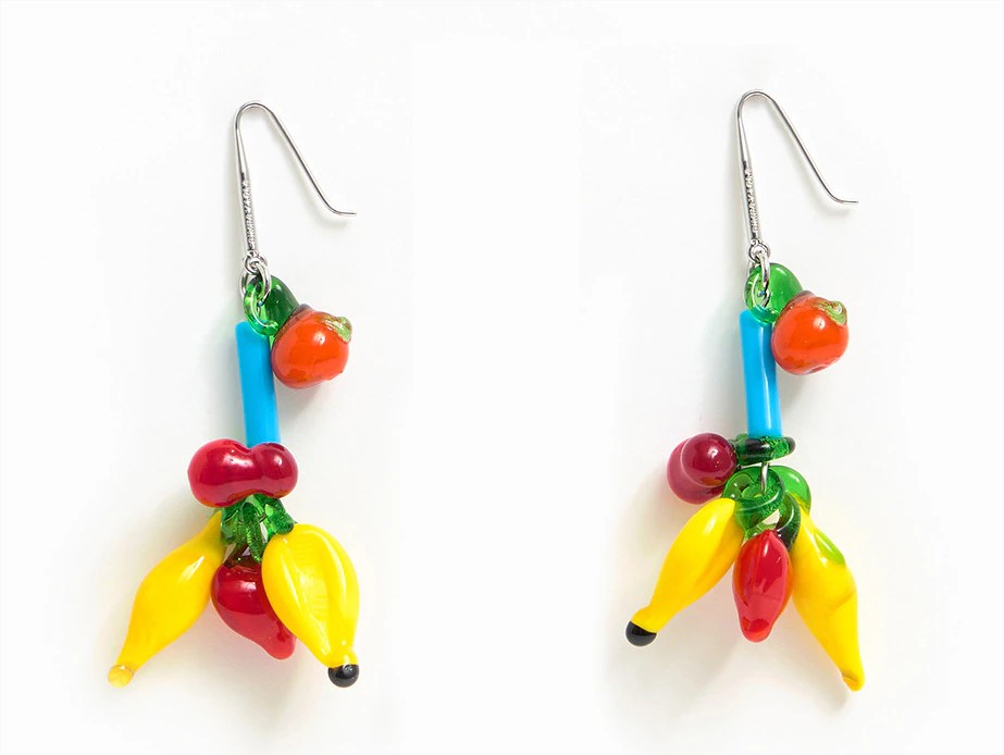 pendientes vidrio piezas fruta bimba y lola