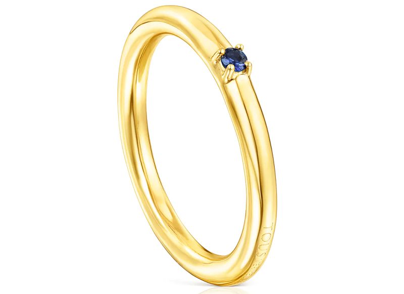 ANILLO DE PLATA VERMEIL Y ZAFIRO AZUL RING MIX