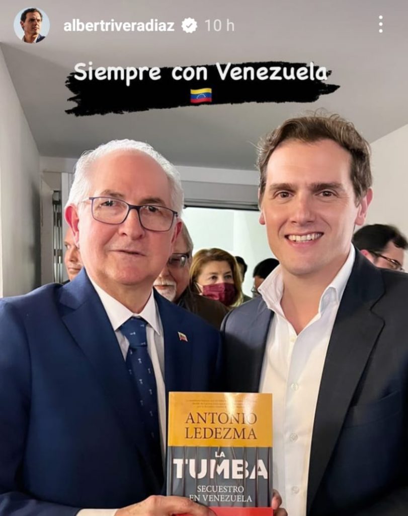 Albert Rivera reaparece en un acto venezolano plagado de políticos del PP 1 Moncloa rivera 1 Moncloa