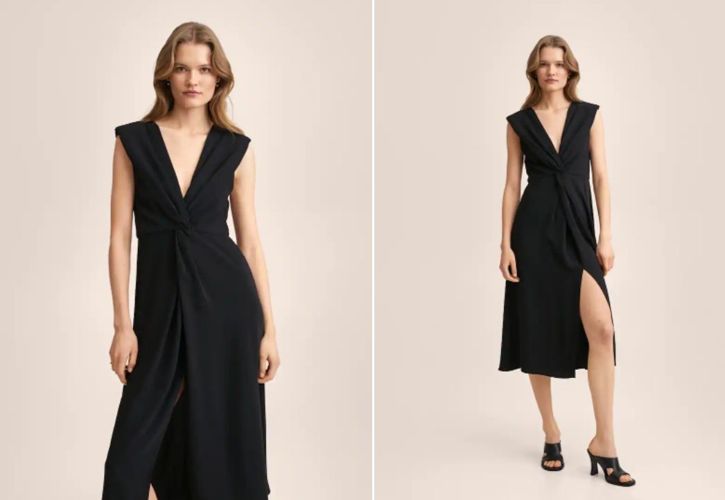 vestido negro nudo