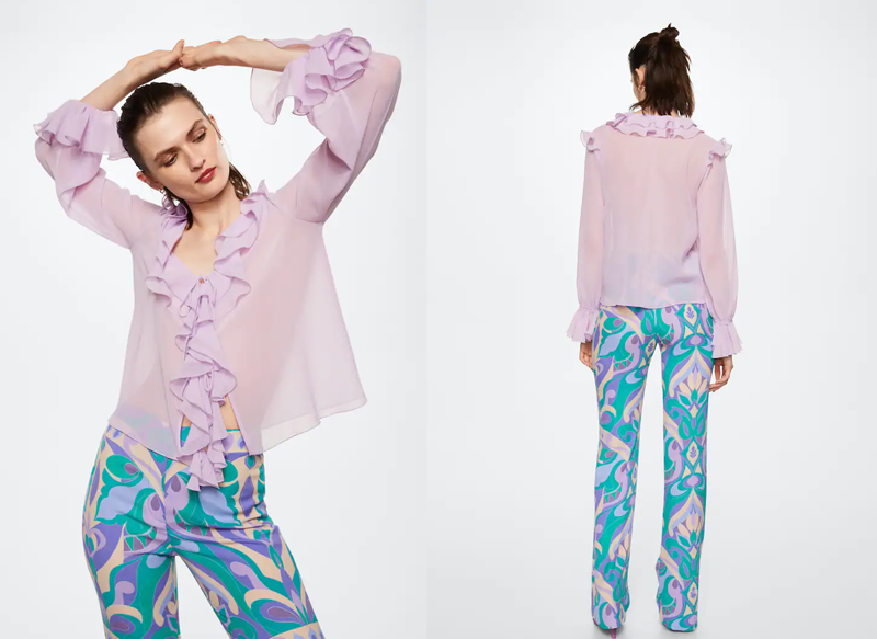 BLUSA SEMITRANSPARENTE DE MANGO