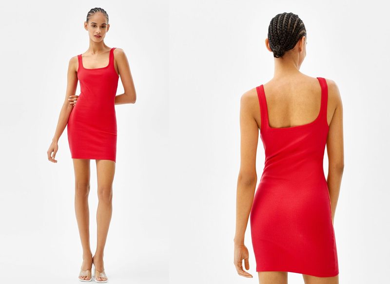 VESTIDO TIRANTES ESCOTE RIB DE BERSHKA
