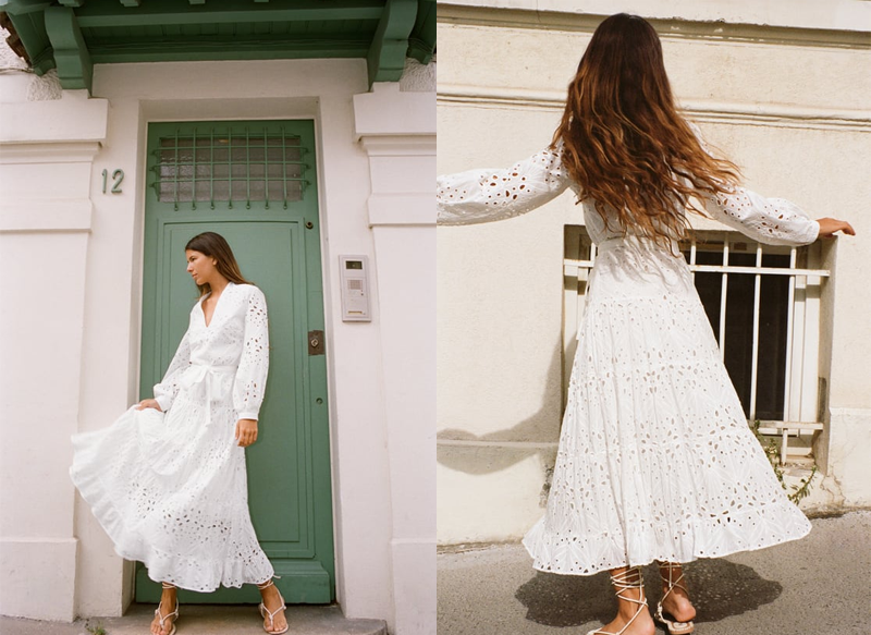 VESTIDO MIDI BORDADOS PERFORADOS