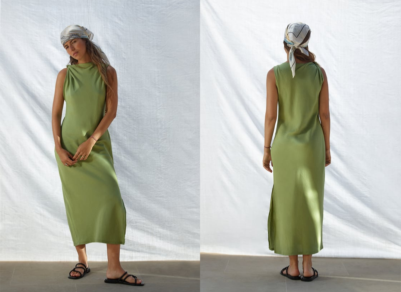 VESTIDO FRUNCE CON LINO DE ZARA