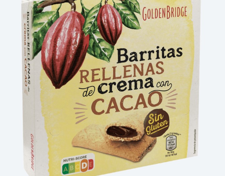 Barritas rellenas de crema de cacao