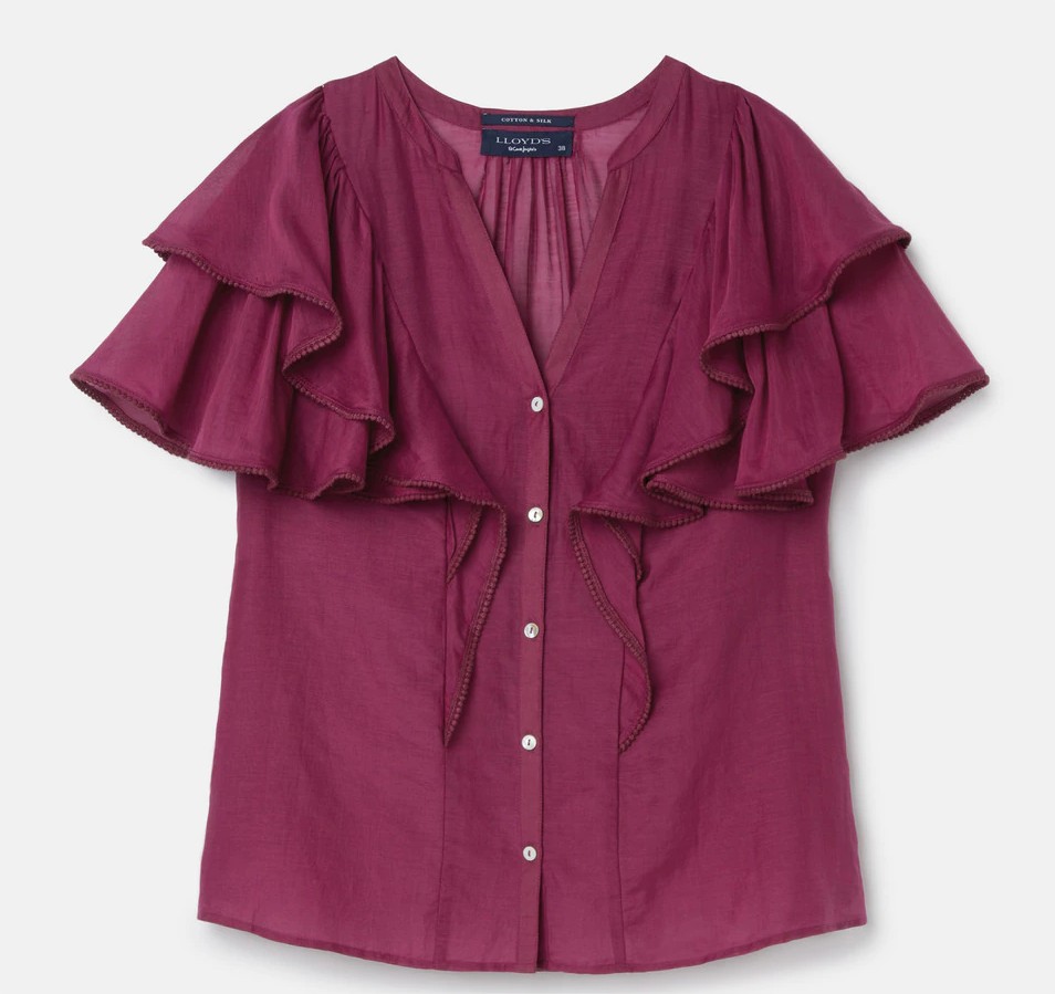 blusa corta volantes lloyds el corte ingles