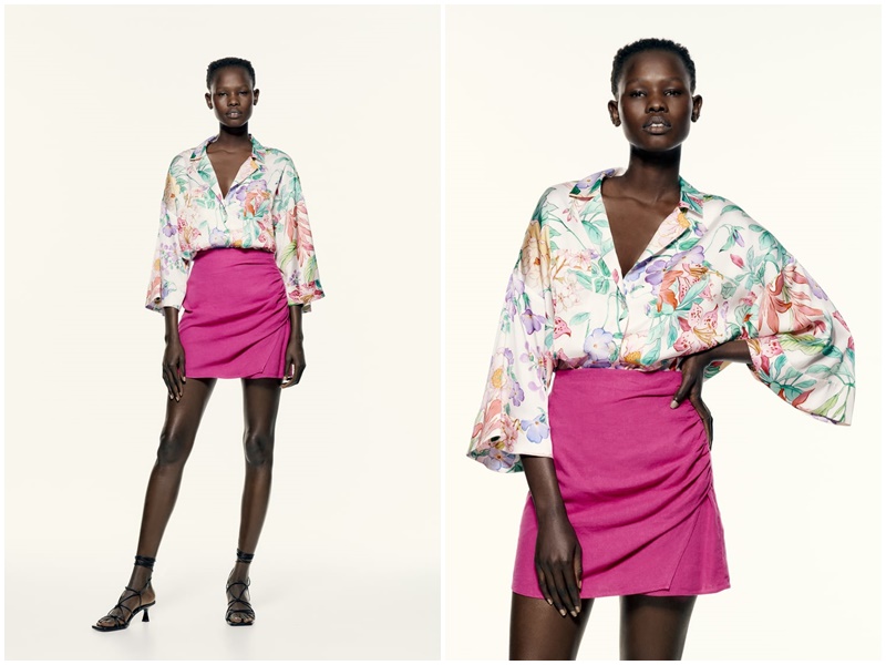 Camisa oversize flores