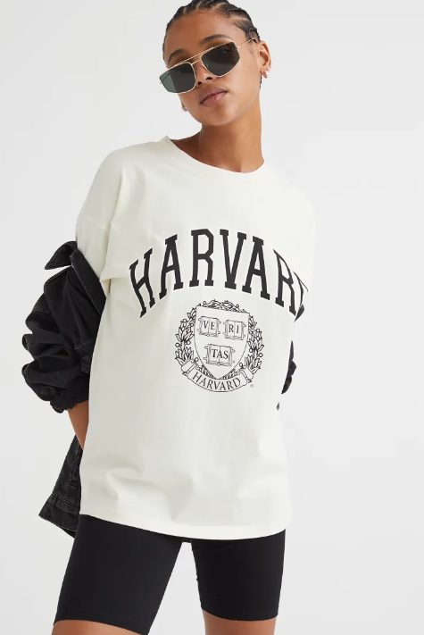 camiseta oversize estampada h&m