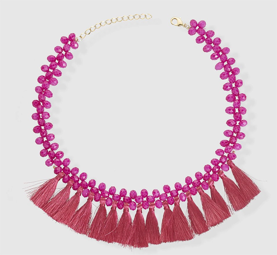 collar cuentas fucsia el corte ingles