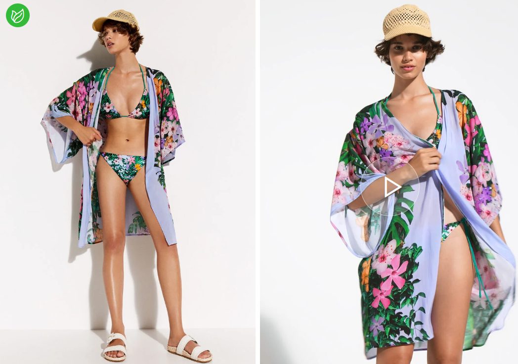 kimono estampado loros