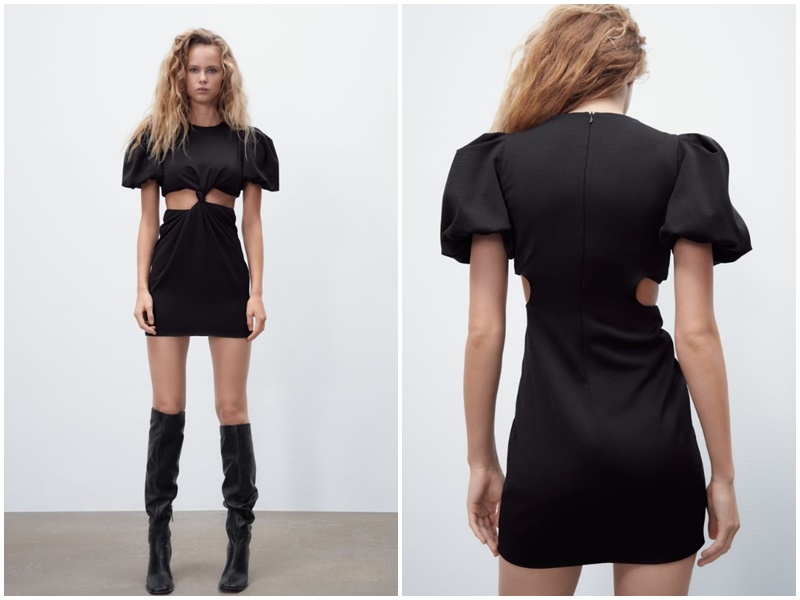 Vestido drapeado cut out