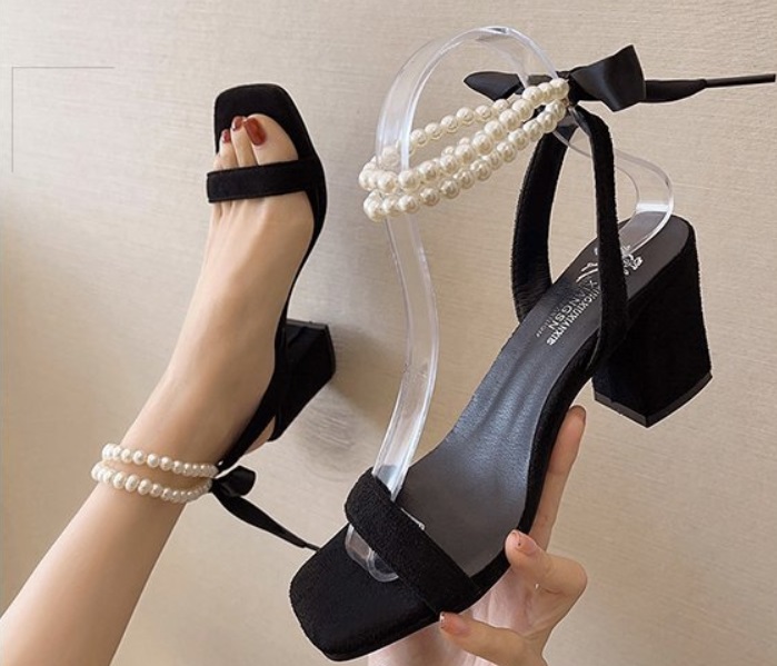 sandalias de perlas