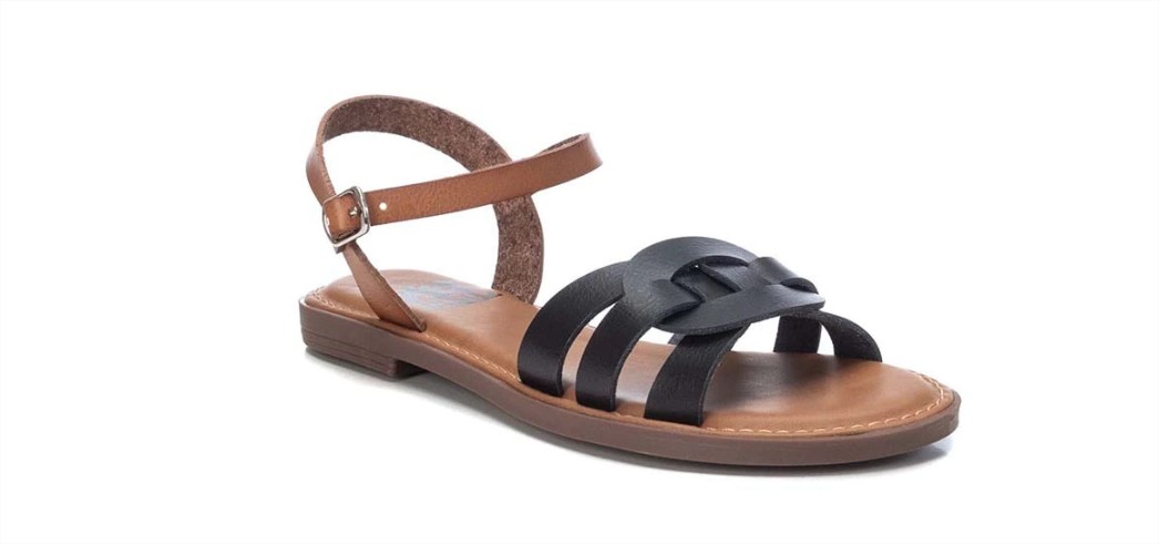 sandalias planas xti negro