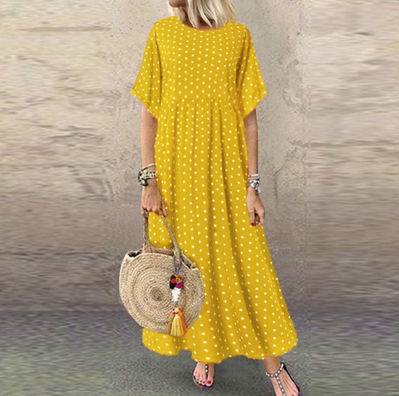 vestido amarillo lunares