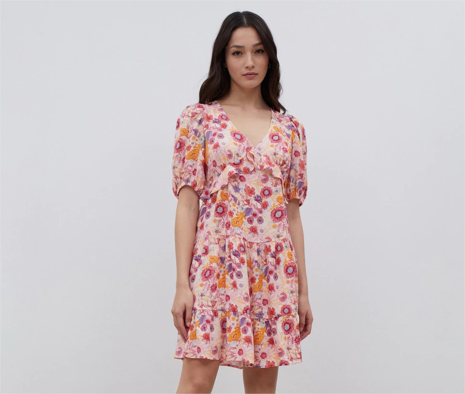 vestido corto floral formula joven el corte ingles