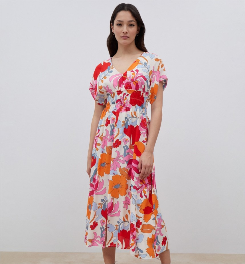 vestido midi escote pico formula joven