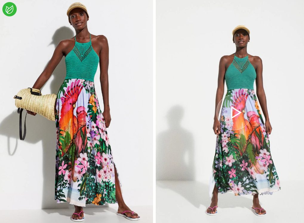vestido playero tropical desigual