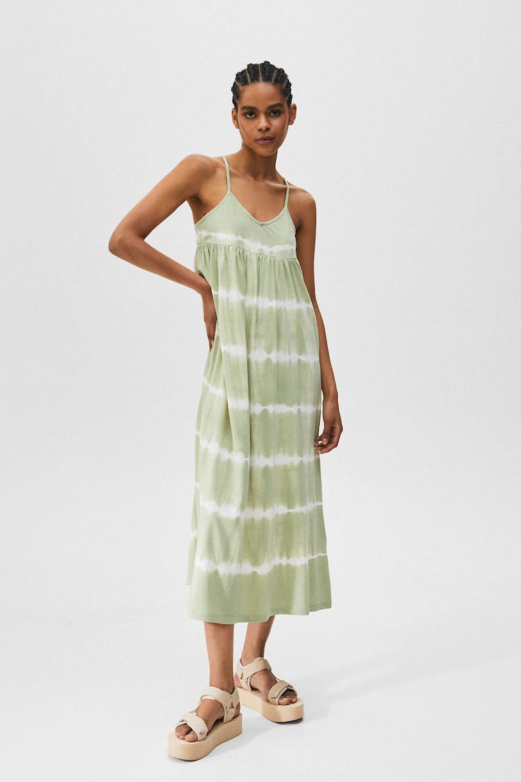 vestido tie dye tirantes pull&bear