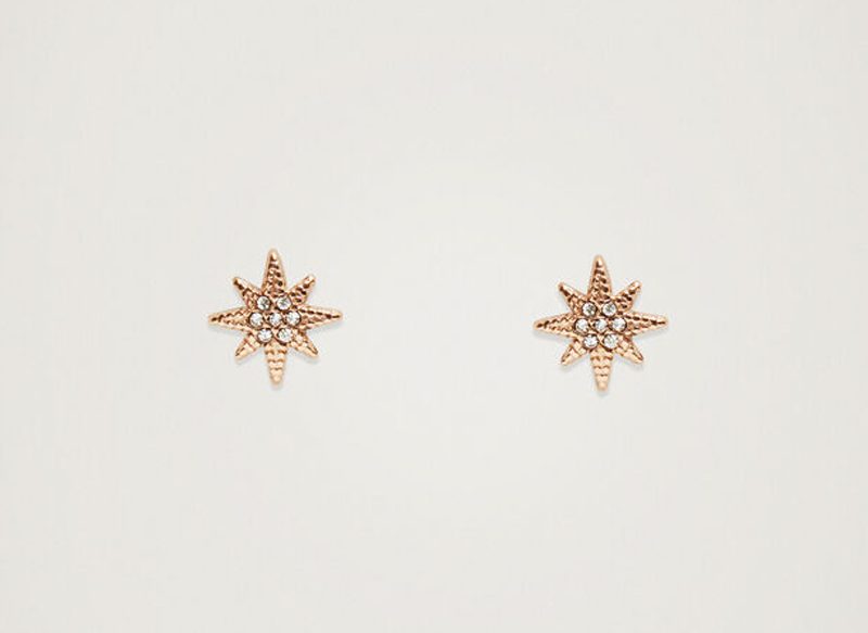 PENDIENTES CORTOS DE ACERO CON ESTRELLA