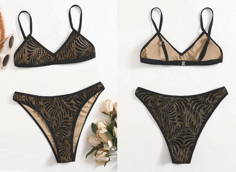 SET DE BIKINI CUT-OUT GRÁFICO BOHEMIO DE SHEIN