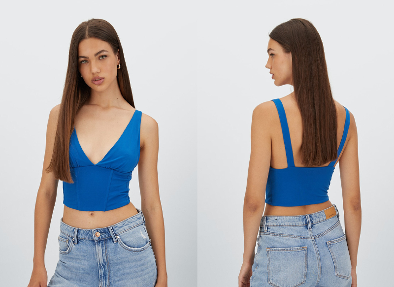 TOP CORSET CREP DE STRADIVARIUS