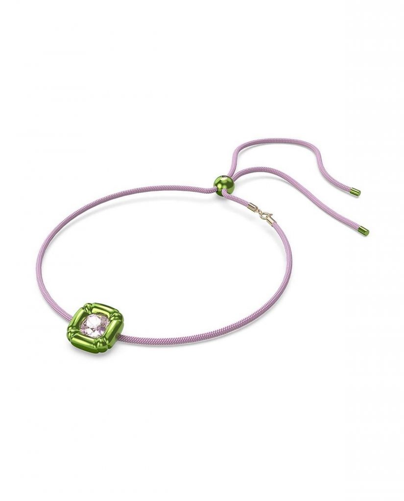 8 Collar Swarovski Dulcis con cristal y cordón rosa ajustable