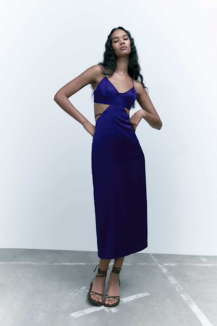 Vestido satinado Cut Out de Zara