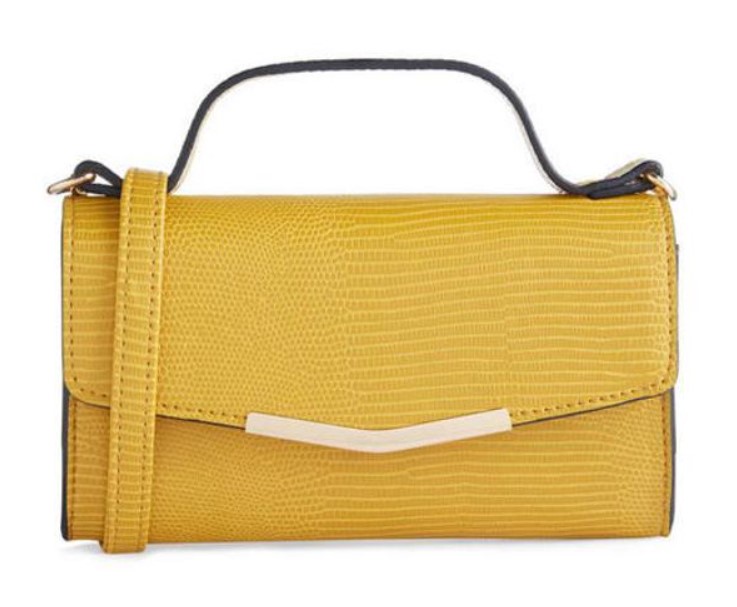 Bolso cruzado de color mostaza