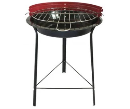 Barbacoa de carbón redonda con parrilla