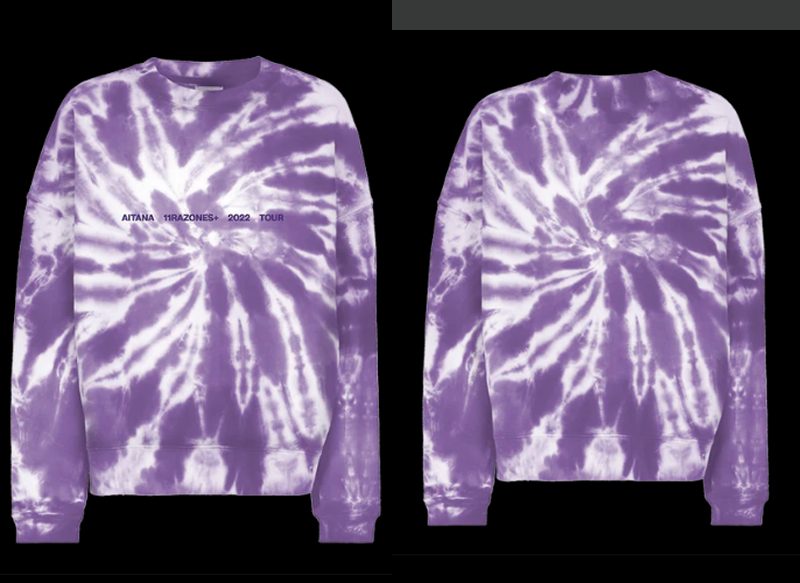 SUDADERA TIE DYE '11 RAZONES+ TOUR' DE AITANA
