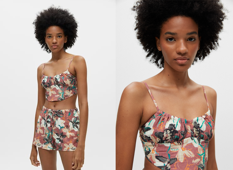 TOP CROPPED CORSET FLORES DE PULL&BEAR